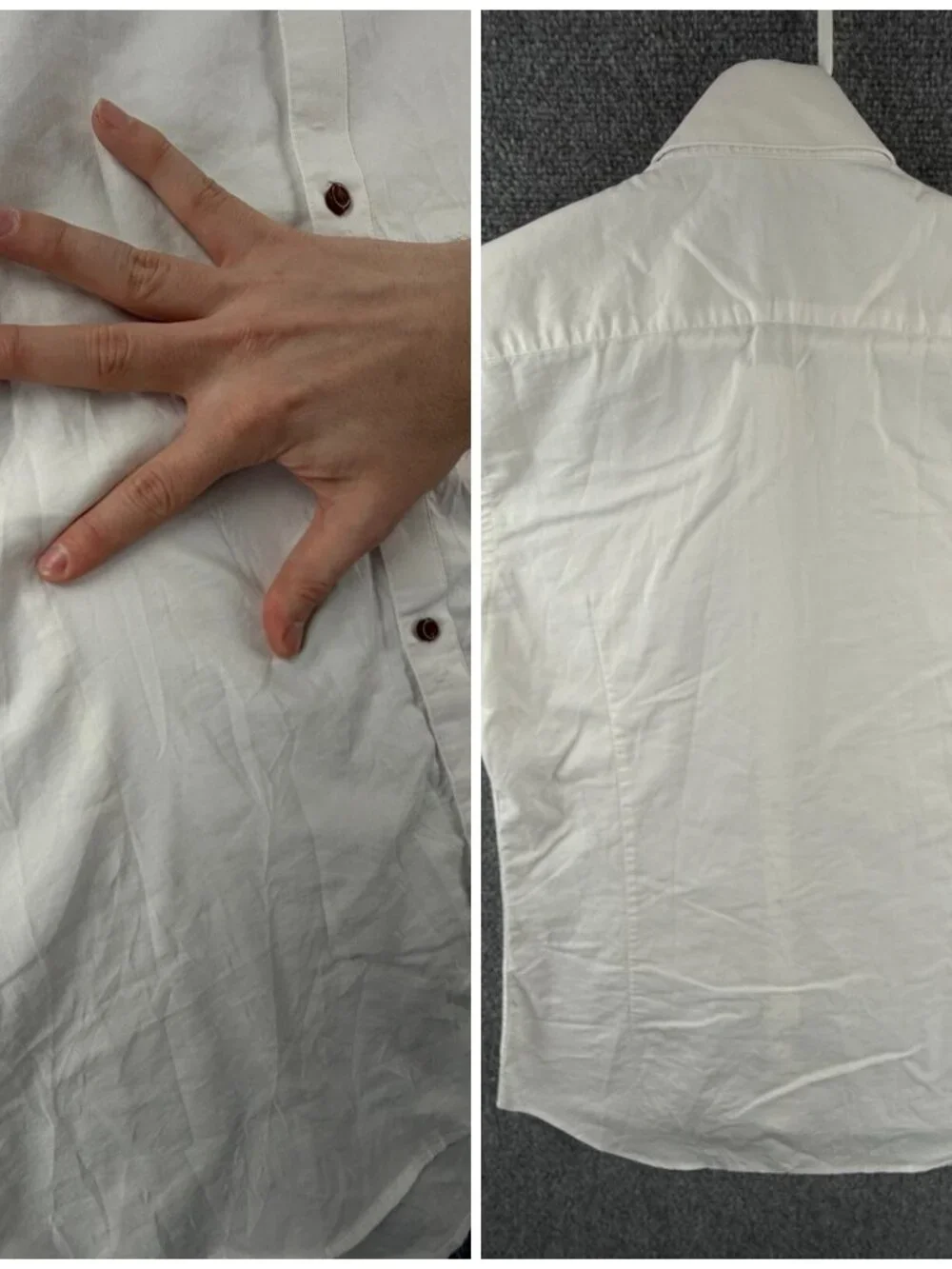 Lanvin Collection Button Up Long Sleeve Slim Fit White Size 100 Cotton Blend